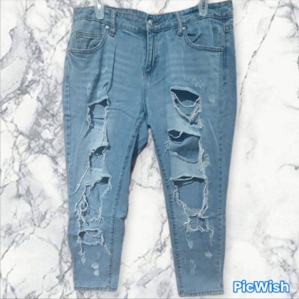 Straight Leg Ripped Jeans - Picture 1 of 6